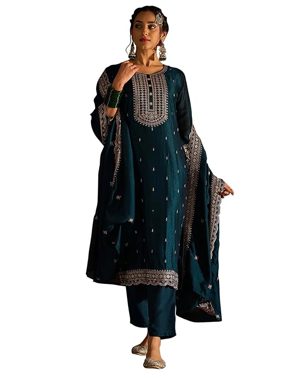 rytras Women's Cotton Printed Straight Kurta With Pant Set
